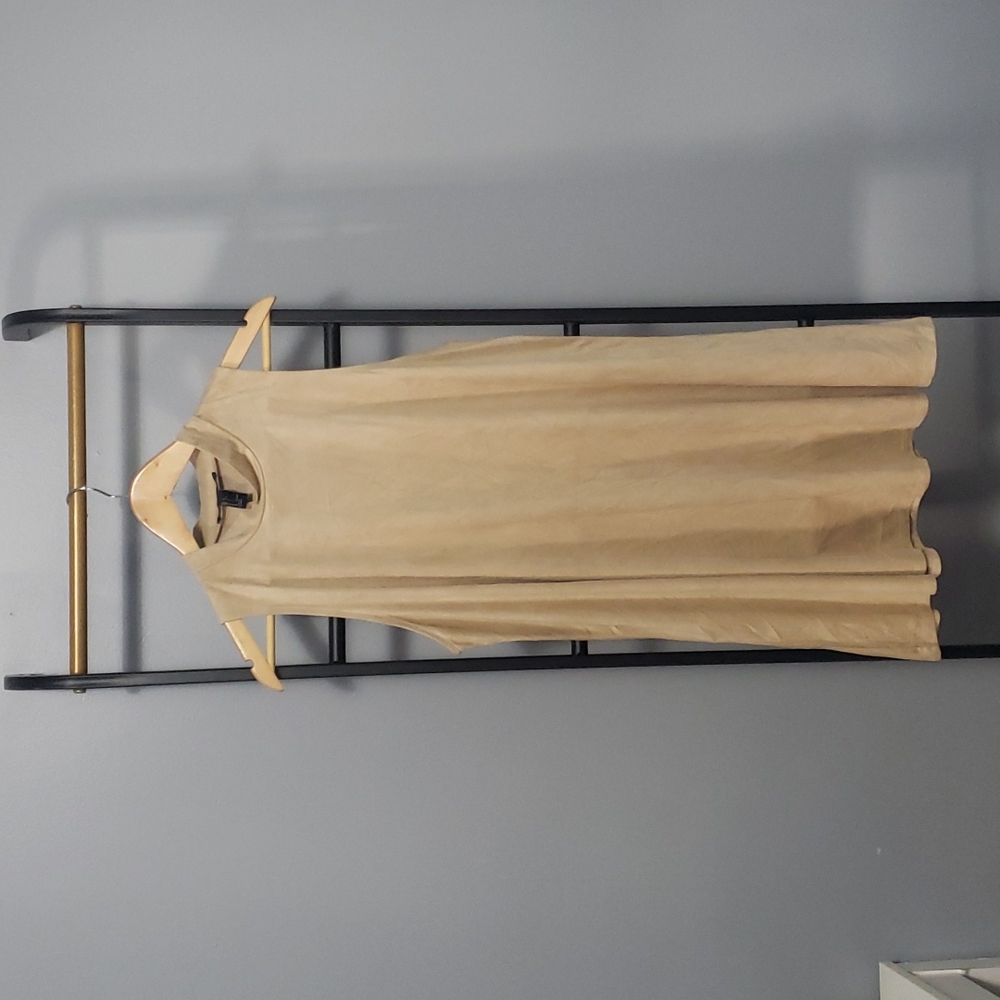 camel/tan suede feel mock neck tank swing dress size large